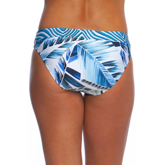 LA BLANCA Two Cool Side Shirred Bikini Bottom Separates Blue - NWT - Size 12 - Picture 2 of 3